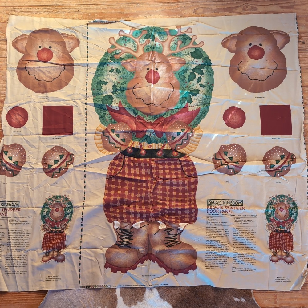 Daisy Kingdom #1209 REGGIE REINDEER DOOR PANEL Fabric Panel + Christmas